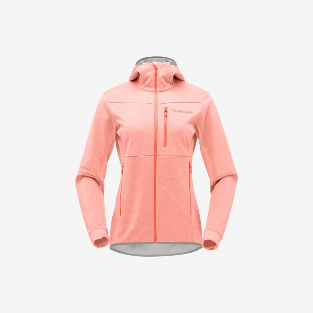 Norröna falketind warm2 Octa Hood W's Orange Alert/Peach Amber