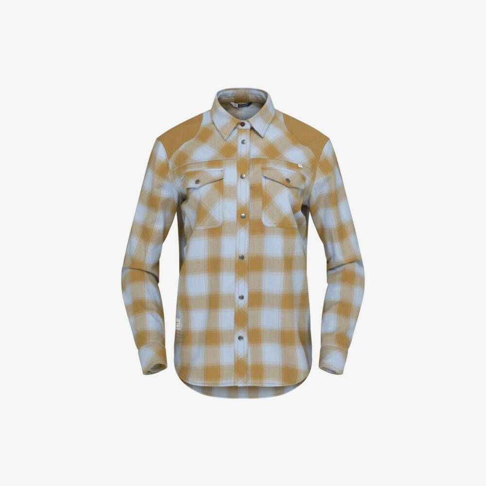 Norröna svalbard flannel Shirt W's Blue Fog/Camelflage
