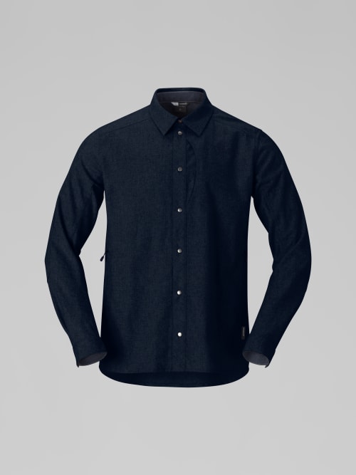 Norröna tamok wool plain Shirt M's Indigo Night Melange