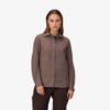 Norröna tamok wool plain Shirt W's Deep Taupe Melange - Image 2