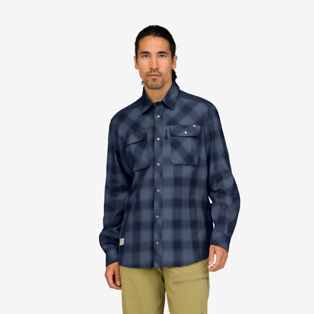 Norröna femund flannel Shirt M's Navy Blazer - Image 2