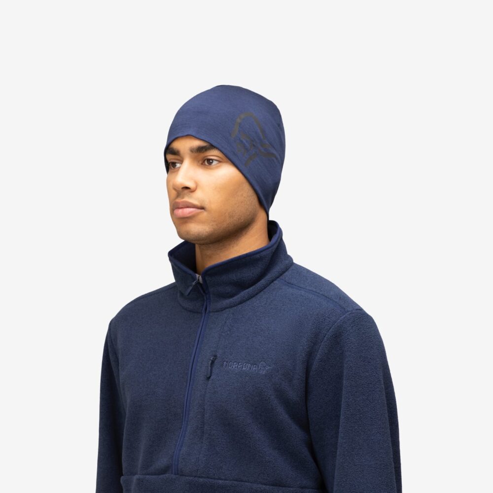 Norröna /29 pureUll180 Beanie Indigo Night - Image 2