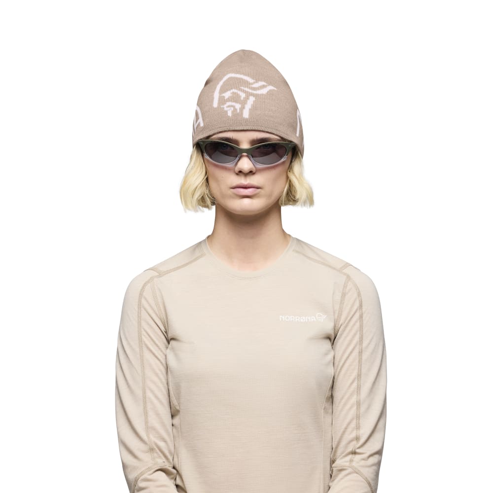 Norröna /29 mid merinoUll logo Beanie Pure Cashmere - Image 2